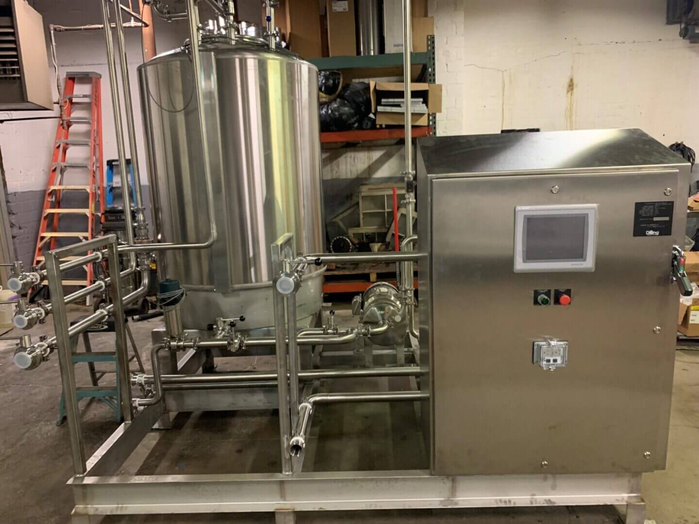 Custom stainless steel modular process skid fabricated by Midwest Mechanical Systems